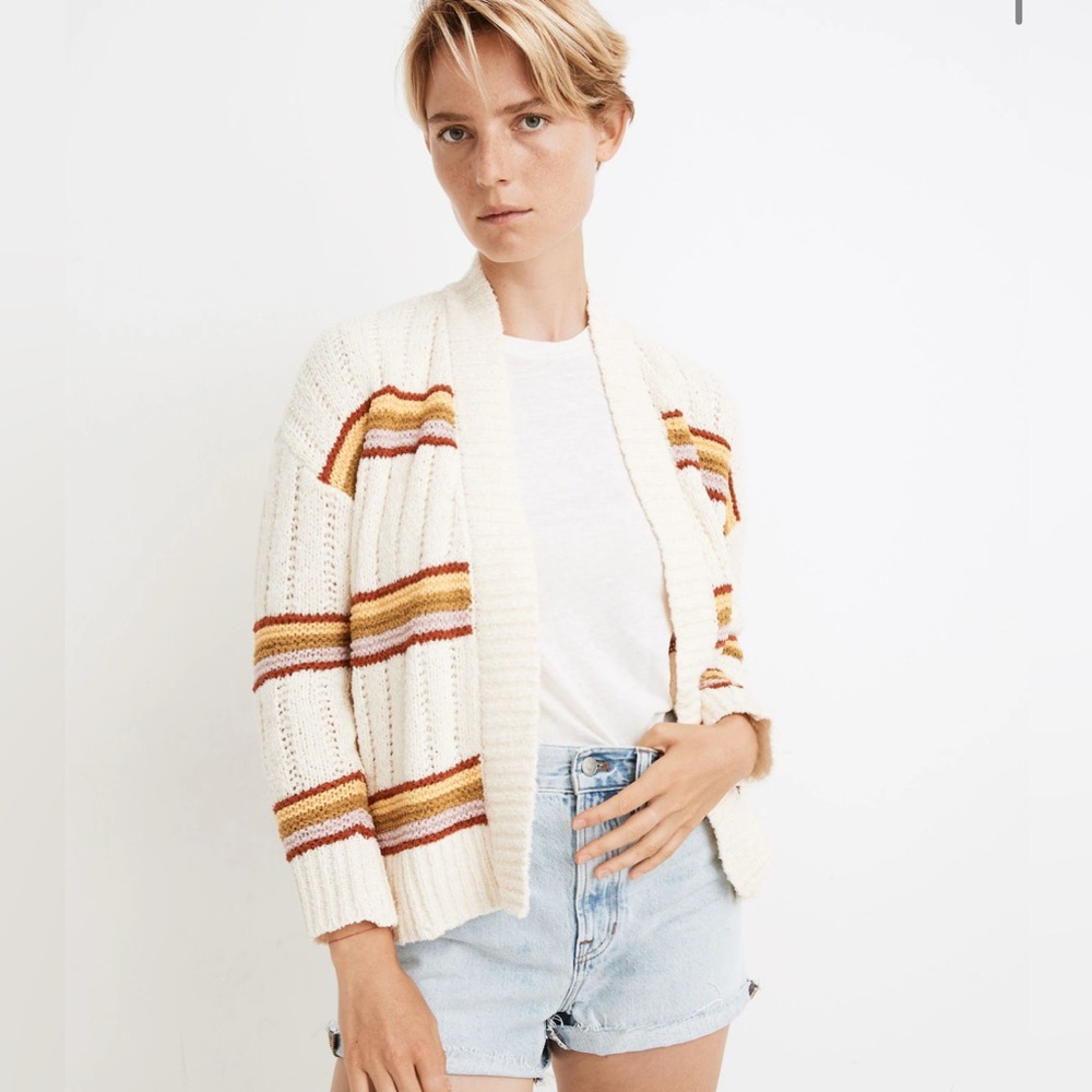 Madewell Striped Diaz Open Cardigan